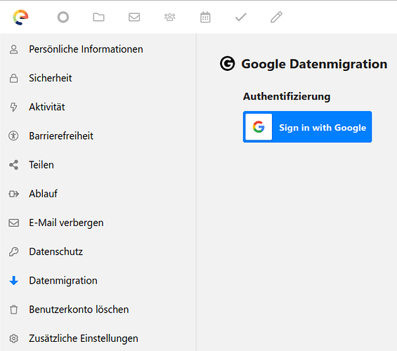 Datenmigration eCloud mit Google