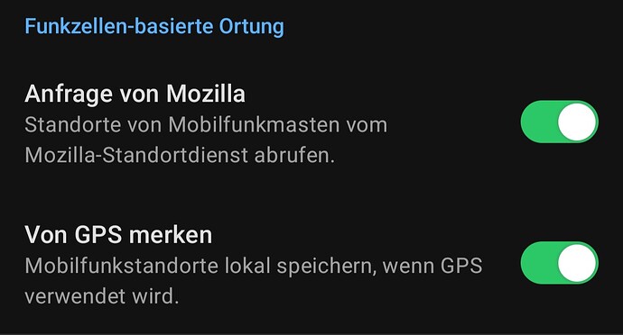 Screenshot Mozilla Service