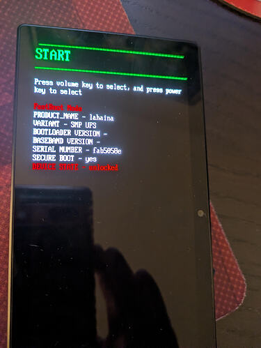tablet screen