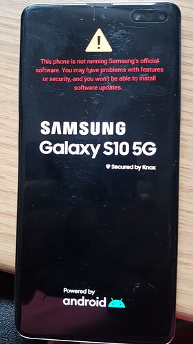 Samsung Galaxy s10 5G boot screen