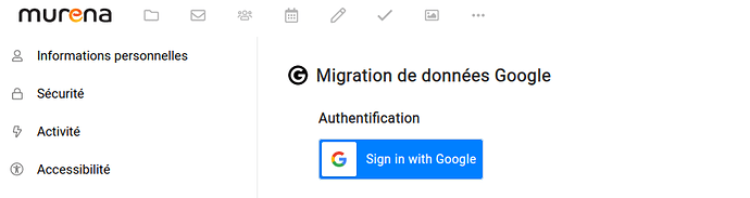 Migration de données Google