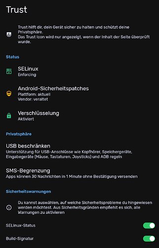 Trust vendor outdated warning bug
