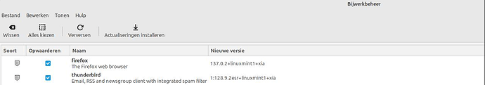 bijwerkbeheer linux mint