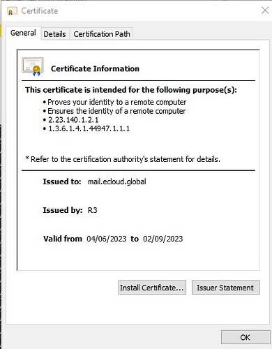 certificate summary