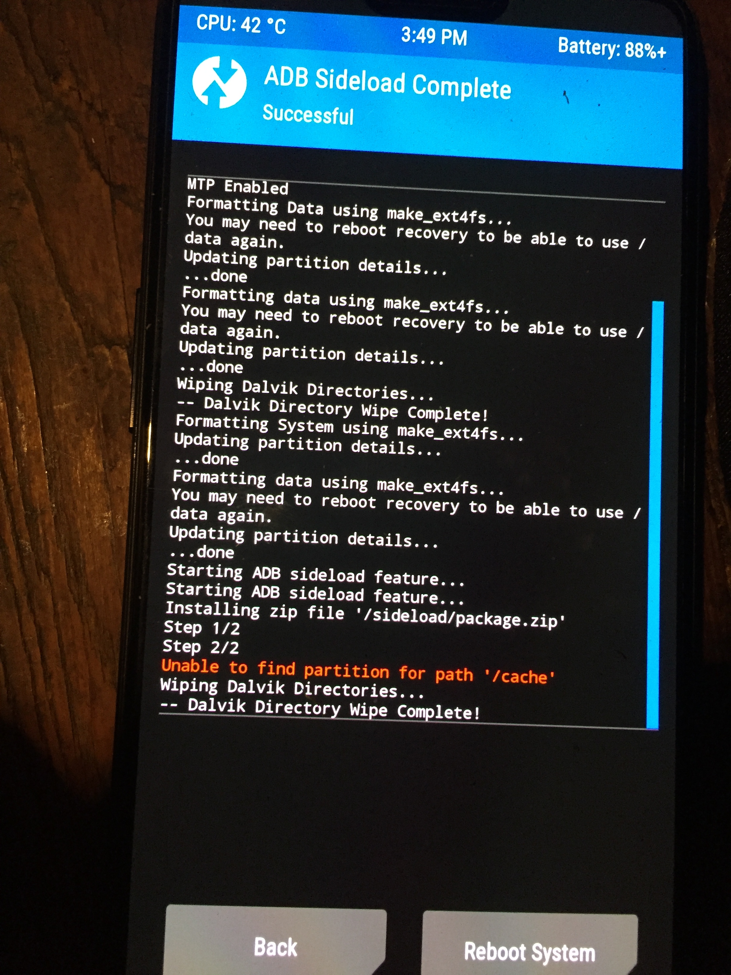 fastboot flash recovery twrp failed data transfer failed