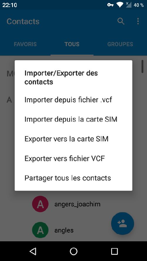 contacts sim
